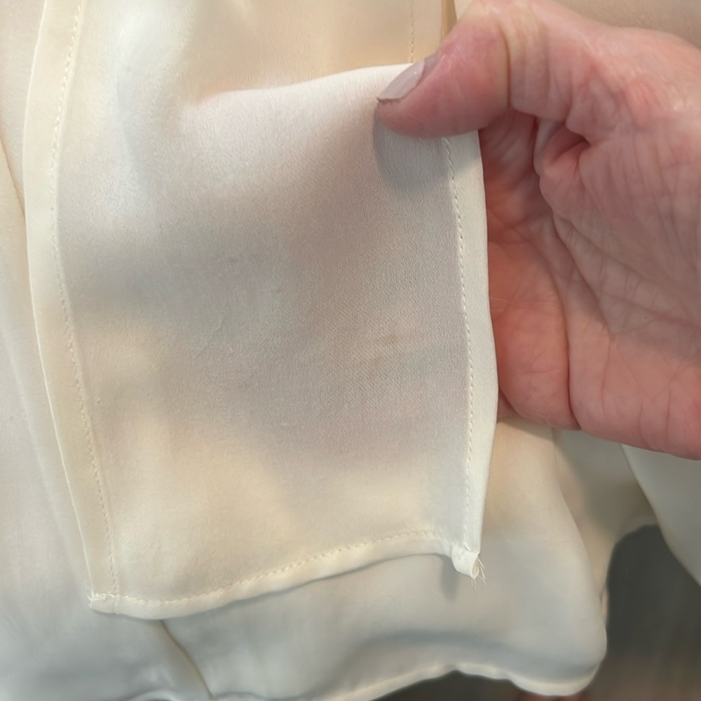RALPH LAUREN Ivory Silk Pleated Car Wash Panel Skirt Vintage Luxury White 8 - Picture 12 of 13